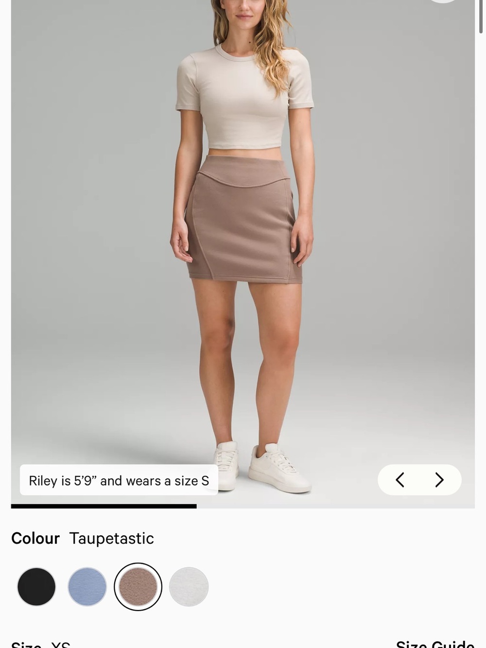 NWT Lululemon athletica Taupe Mini Skirt